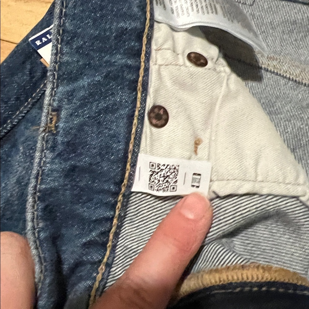 Polo Ralph Lauren Blue Patchwork Boyfriend Jeans-Roped Dyed - Picture 11 of 12